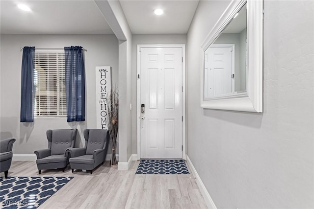 entrance foyer with wood-type flooring