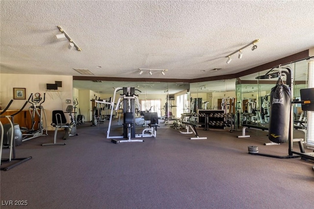 730 S Royal Crest Cir Unit 424, Las Vegas, NV 89169 - gym with track lighting and a textured ceiling