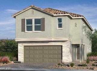 view of front of house with a garage