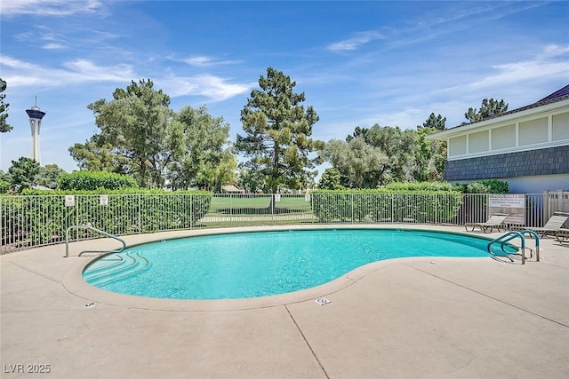 view of pool with a patio area