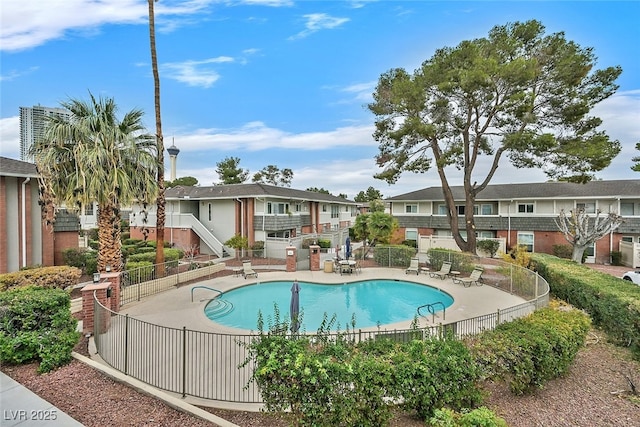 view of pool with a patio area