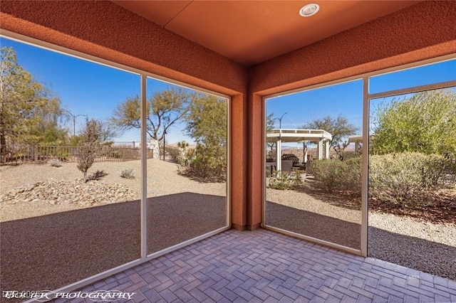 view of unfurnished sunroom