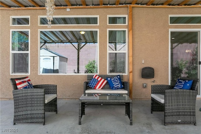 view of patio / terrace featuring an outdoor living space