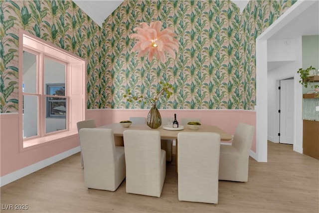 dining space featuring light hardwood / wood-style flooring