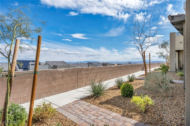 view of yard featuring fence