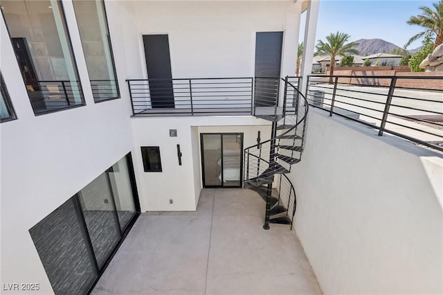 balcony with a mountain view