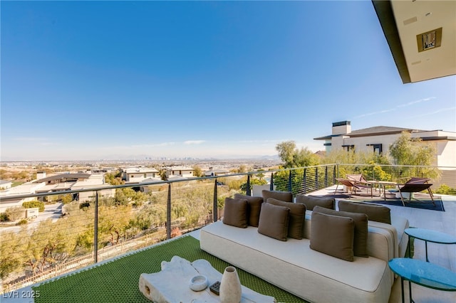 balcony featuring an outdoor living space