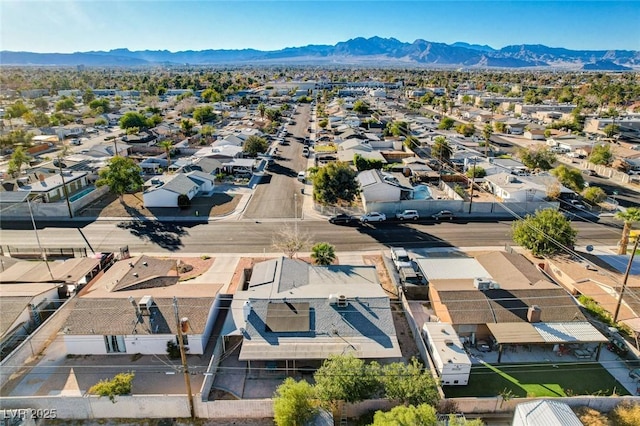 drone / aerial view with a mountain view