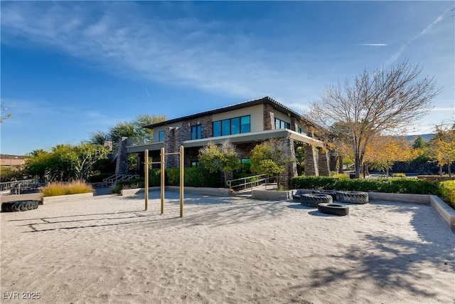 view of playground with volleyball court