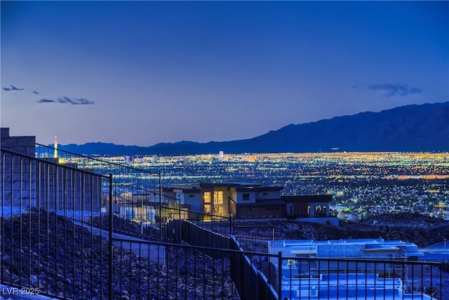 exterior space featuring a mountain view