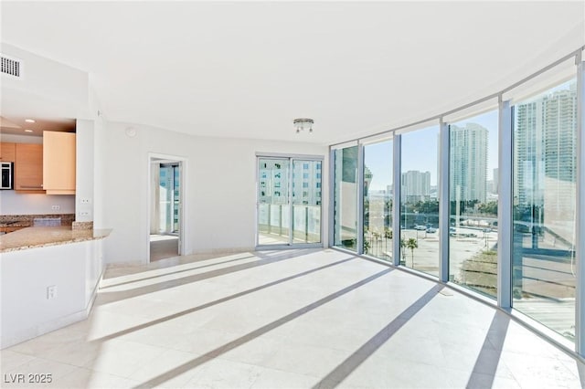 spare room featuring expansive windows