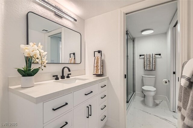 4961 Tierra Del Sol Dr, Las Vegas, NV 89113 - full bath with marble finish flooring, vanity, and a stall shower