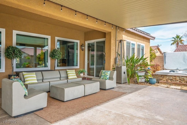 view of patio featuring an outdoor living space