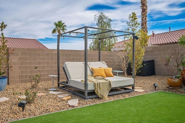 view of patio / terrace featuring a fenced backyard