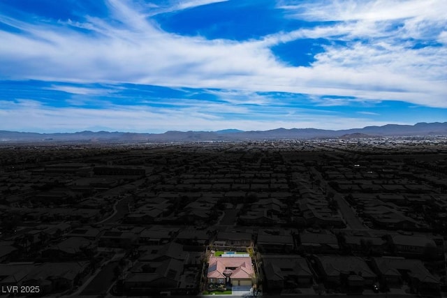 aerial view featuring a mountain view