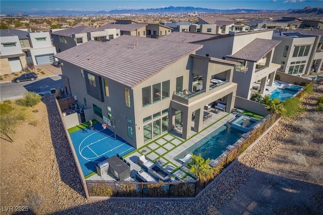 bird's eye view with a residential view