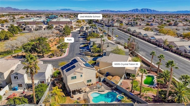 bird's eye view featuring a mountain view