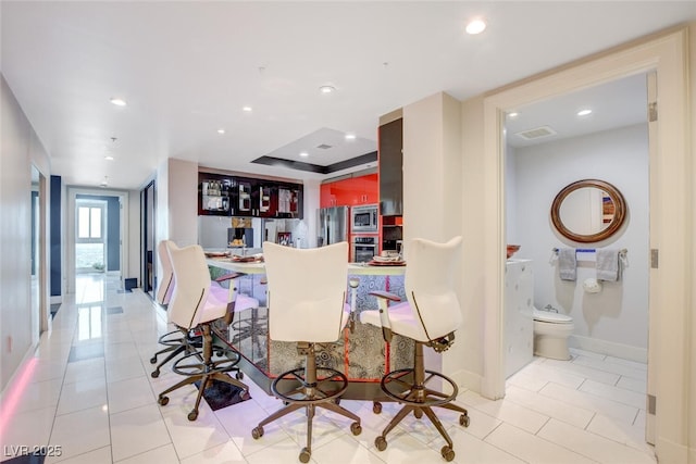 view of tiled dining room