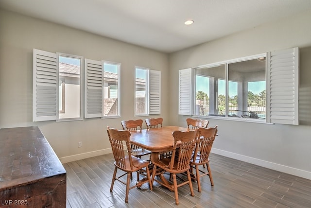 dining area featuring hardwood / wood-style flooring