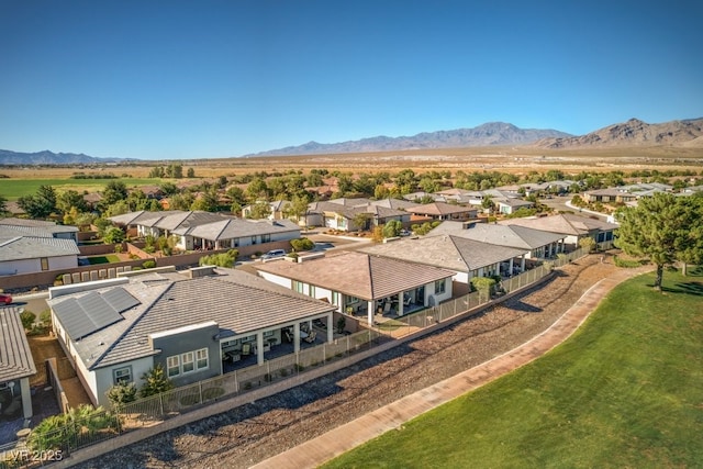 bird's eye view featuring a mountain view