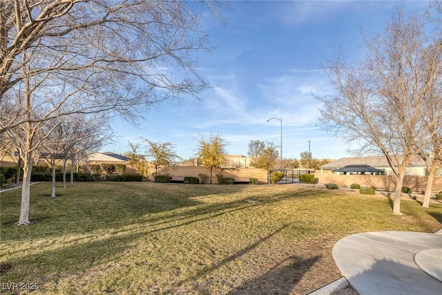 view of yard with fence