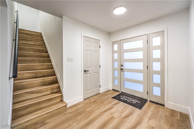 entrance foyer featuring light hardwood / wood-style flooring