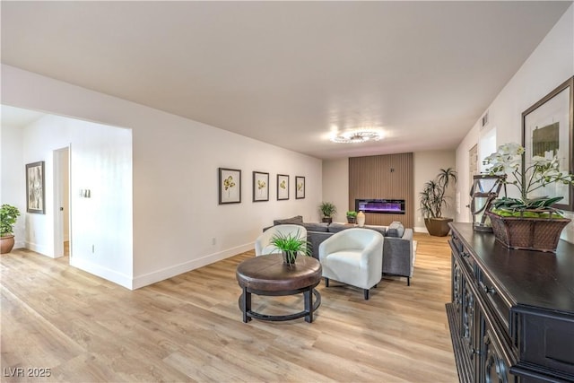 living room featuring light wood-type flooring