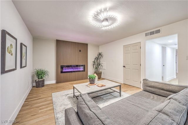 living room featuring light hardwood / wood-style flooring