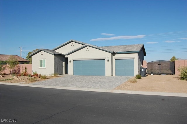 ranch-style home with a garage