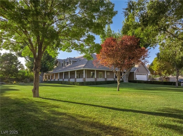 exterior space with a garage