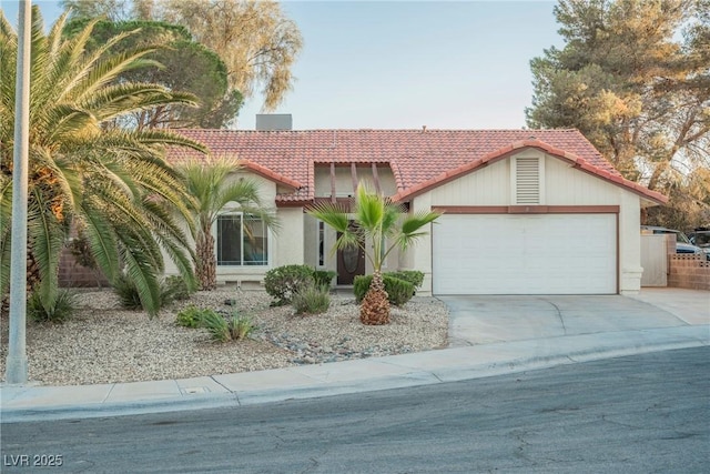 view of front of home with a garage