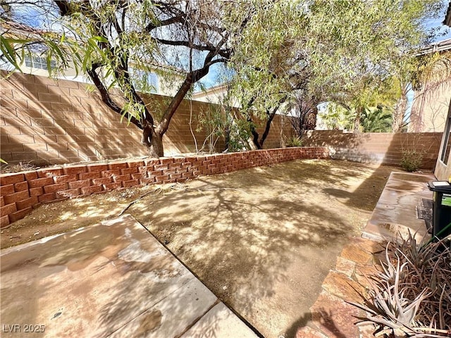 view of patio featuring a fenced backyard