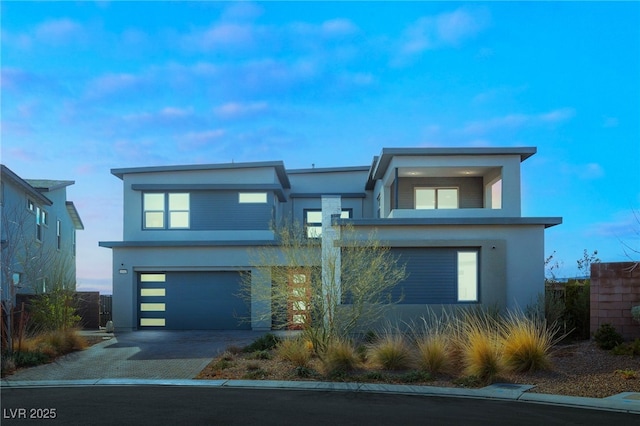 contemporary house featuring a garage