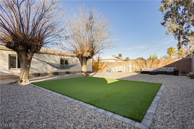 view of yard with a patio and an outdoor hangout area