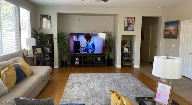 living room featuring hardwood / wood-style flooring