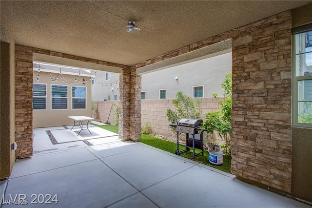 view of patio with area for grilling