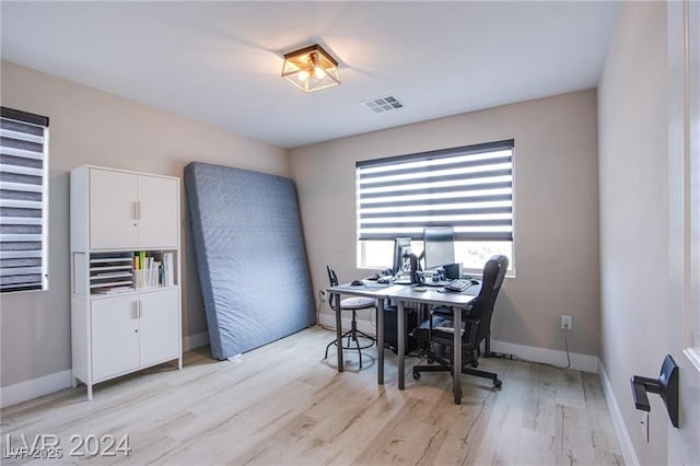 dining room with light hardwood / wood-style floors