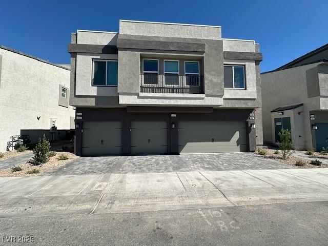 contemporary home featuring a garage