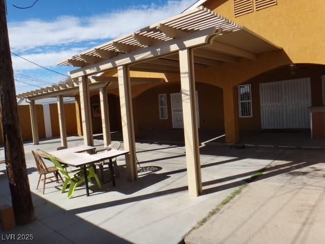 view of patio / terrace with visible vents and a pergola