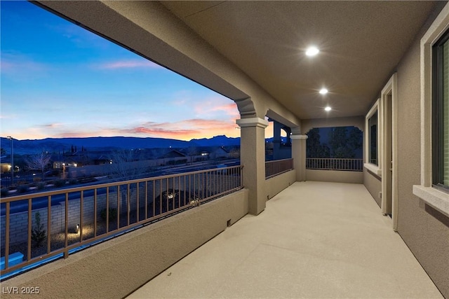 balcony with a mountain view