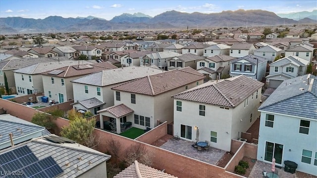 aerial view with a mountain view