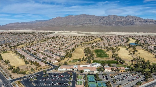 bird's eye view featuring a mountain view