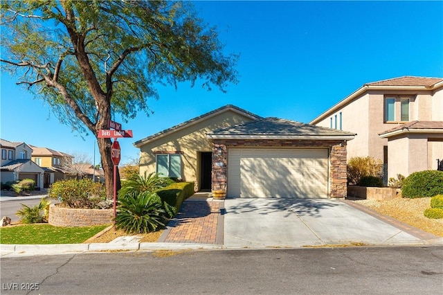 view of front of property featuring a garage