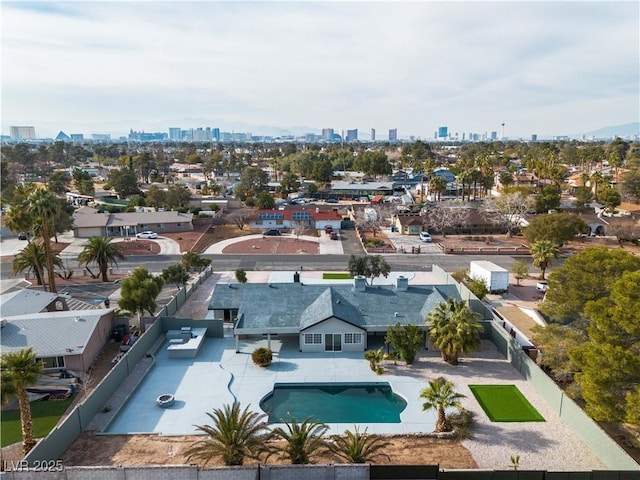 bird's eye view featuring a city view