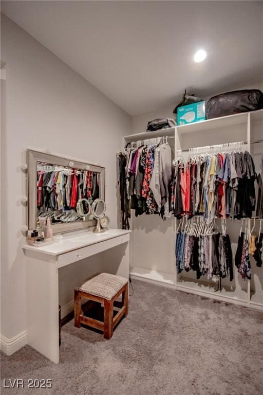 view of walk in closet