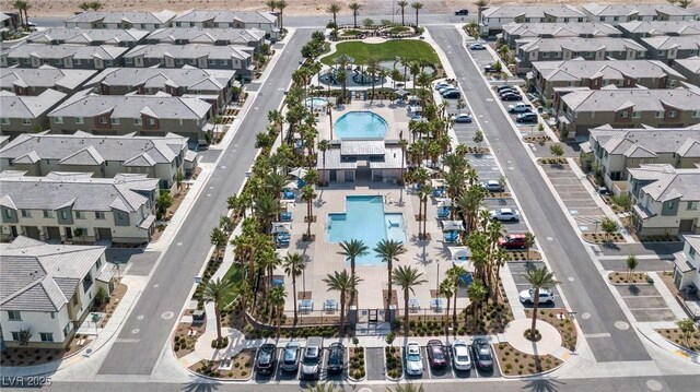 bird's eye view with a residential view