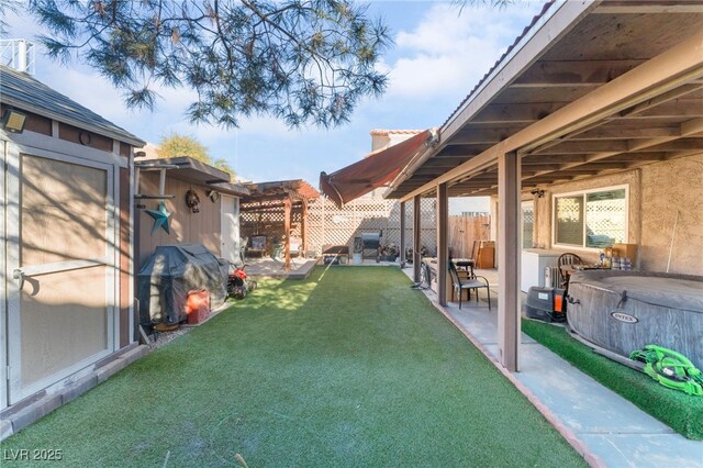 2245 Saint Paul Way, Las Vegas, NV 89104 - view of yard with a patio area, fence, and a pergola