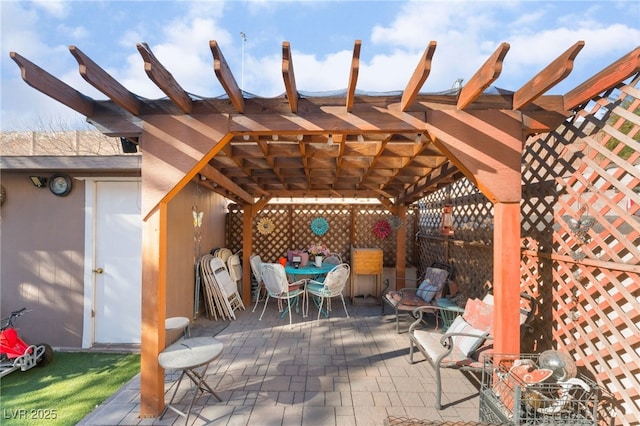 2245 Saint Paul Way, Las Vegas, NV 89104 - view of patio / terrace with outdoor dining space and a pergola