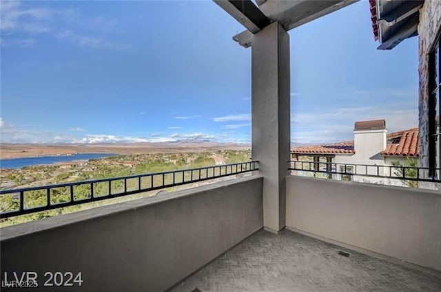 balcony with a water view