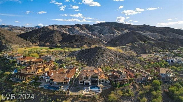 property view of mountains featuring a residential view